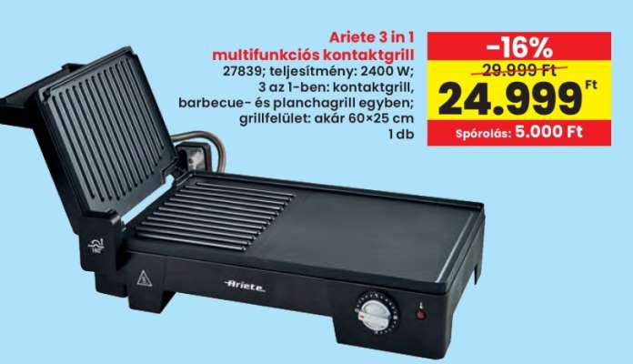 Ariete 3 in 1 multifunkciós kontaktgrill