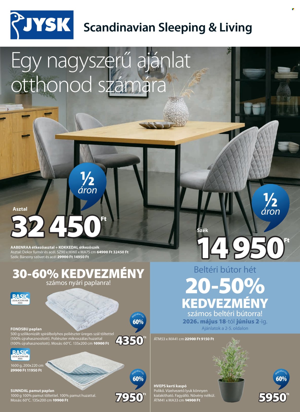 JYSK akciós újságok - 2026.05.18 - 2026.06.16. Oldal 2