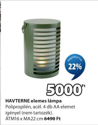 HAVTERNE ELEMES LÁMPA