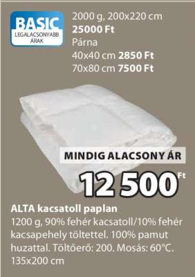 ALTA kacsatoll paplan