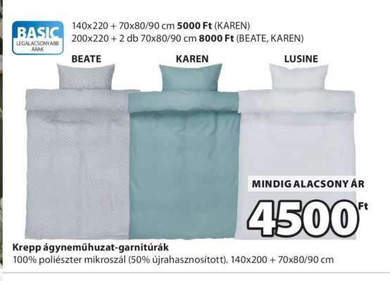 KREPP ÁGYNEMŰHUZAT-GARNITÚRÁK