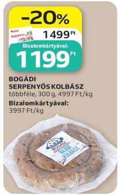 BOGÁDI SERPENYŐS KOLBÁSZ