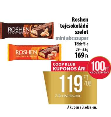 Roshen tejcsokoládé szelet