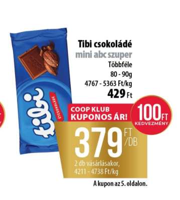 Tibi csokoládé mini abc szuper
