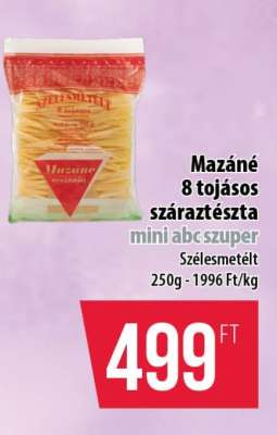 Mazané 8 tojásos száraztészta