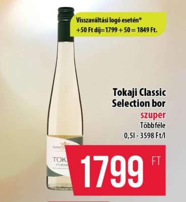 Tokaji Classic Selection bor