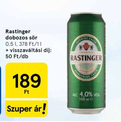 Rastinger dobozos sör