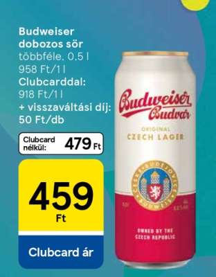 Budweiser dobozos sör