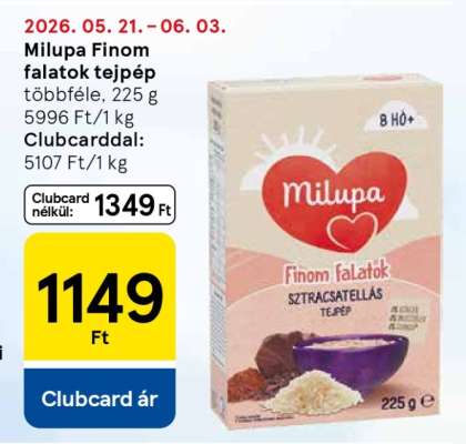 Milupa Finom Falatok Tejpép