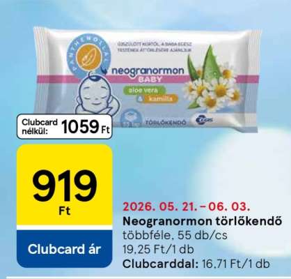 Neogranormon törlőkendő