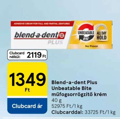 Blend-a-dent Plus Unbeatable Bite műfogsorrögzítő krém