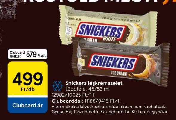 Snickers jégkrémszelet