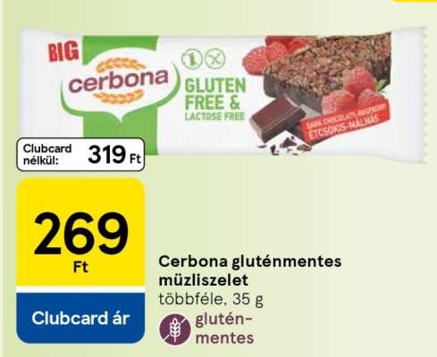 CERBONA Gluténmentes müzliszelet*