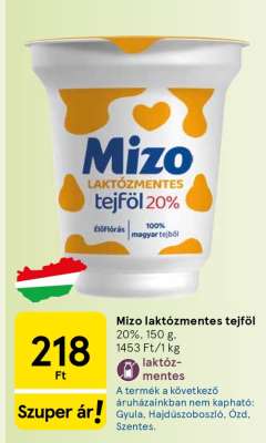 MIZO Laktózmentes tejföl