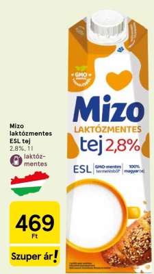 Mizo laktózmentes ESL tej 2,8%