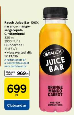 Rauch Juice Bar 100% narancs-mangó-sárgarépalé C-vitaminnal