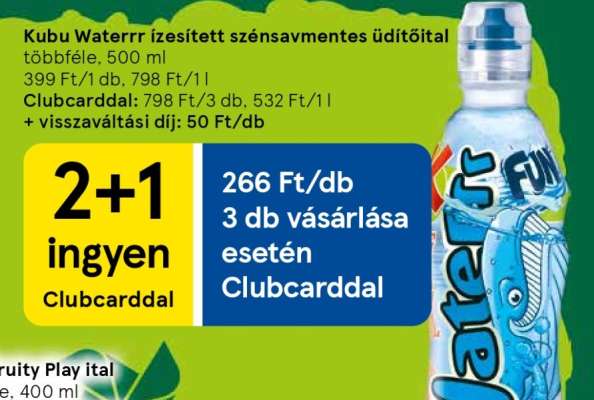 Kubu Waterrr ízesített szénsavmentes üdítőital