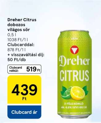 Dreher Citrus dobozos világos sör