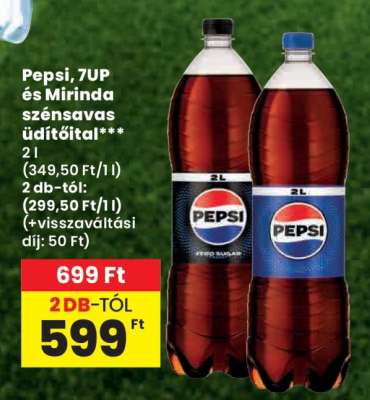 Pepsi, 7UP és Mirinda szénsavas üdítőital