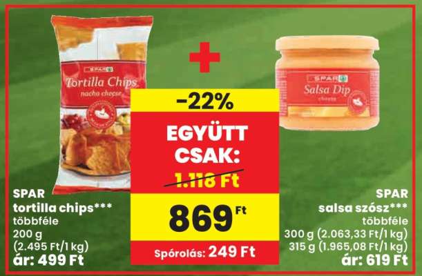 SPAR tortilla chips és salsa szósz