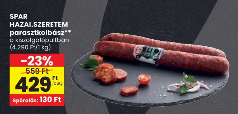 SPAR HAZAI.SZERETEM parasztkolbász