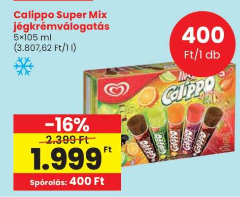 Calippo Super Mix jégkrémválogatás