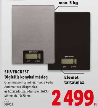 SILVERCREST Digitális konyhai mérleg