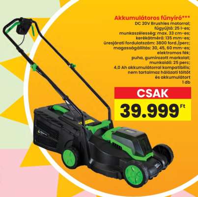 Akkumulátoros fűnyíró