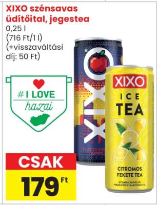 XIXO szénsavas üdítőital, jegestea