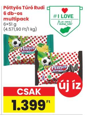Pöttyös Túró Rudi 6 db-os multipack