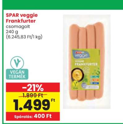 SPAR veggie frankfurter