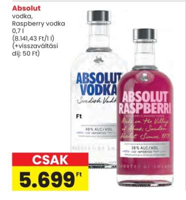 Absolut vodka, Raspberry vodka 0,7 l