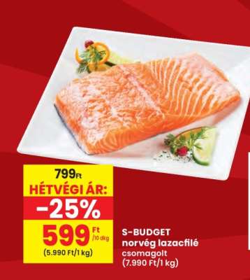 S-BUDGET norvég lazacfilé csomagolt