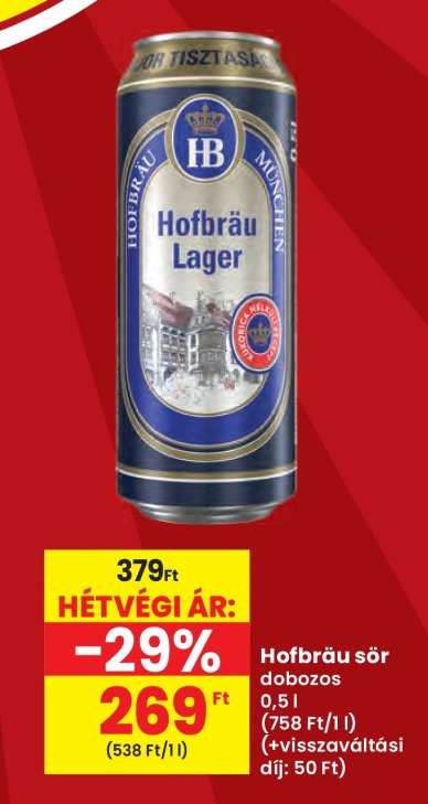 Hofbräu sör dobozos