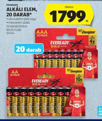 EVEREADY ALKÁLI ELEM, 20 DARAB