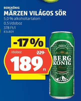 Bergkönig Märzen Világos Sör