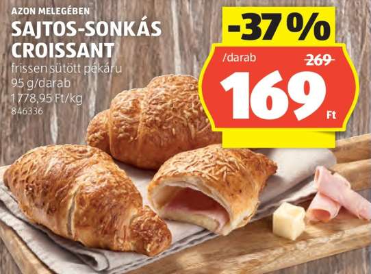 Sajtos-sonkás croissant