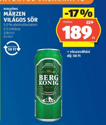 Bergkönig Märzen Világos Sör