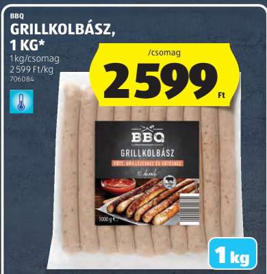BBQ GRILLKOLBÁSZ, 1 KG