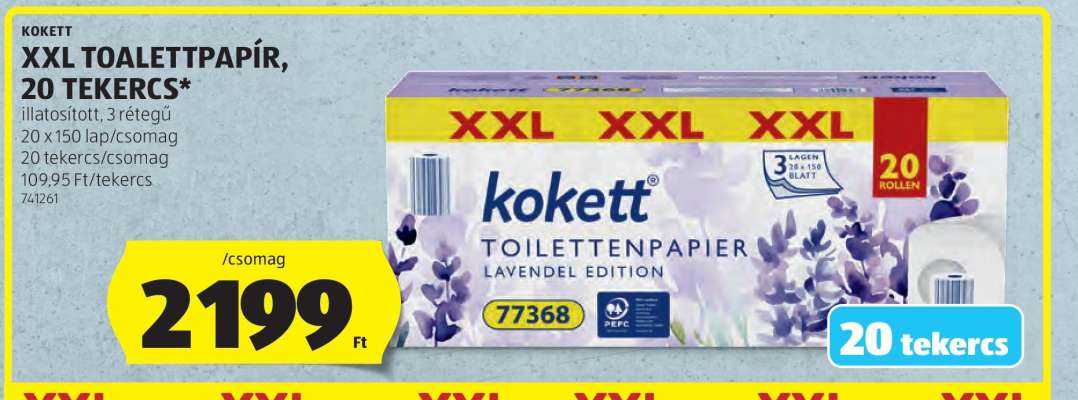 Kokett XXL Toalettpapír, 20 Tekercs