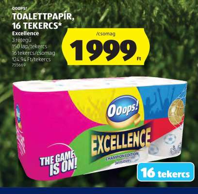 Ooops! Toalettpapír, 16 tekercs