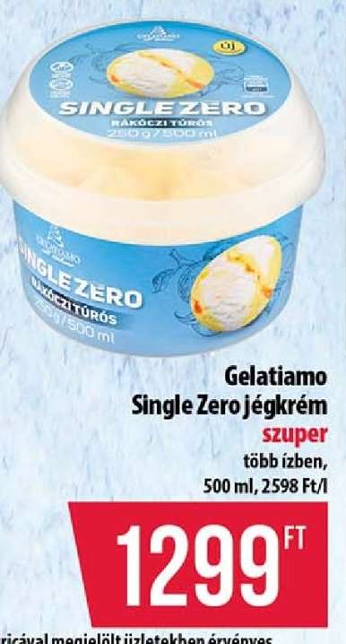 GELATIAMO SINGLE ZERO JÉGKRÉM