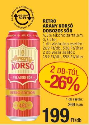 RETRO ARANY KORSÓ DOBOZOS SÖR