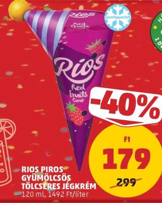 RIOS PIROS GYÜMÖLCSÖS TÖLCSÉRES JÉGKRÉM