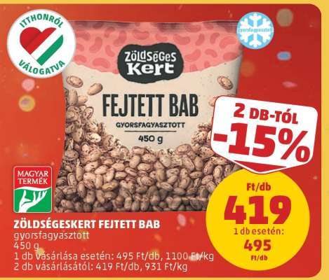 ZÖLDÉGESKERT FEJETT BAB