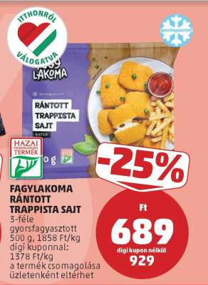 Fagylakoma Rántott Trappista Sajt