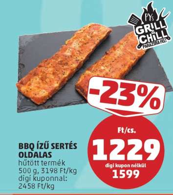 BBQ ízű sertés oldalas