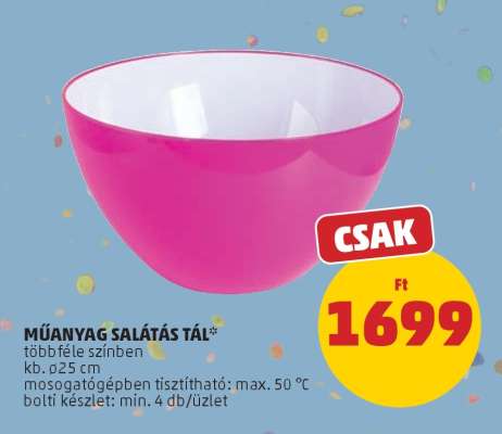 Műanyag salátás tál