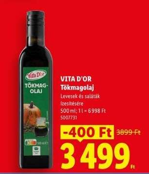 VITA D’OR Tökmagolaj