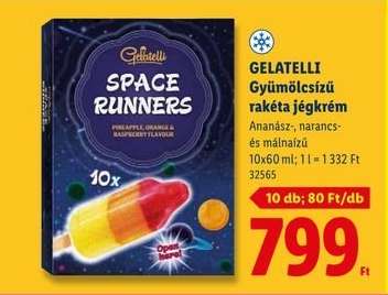 GELATELLI Gyümölcsízű rakéta jégkrém